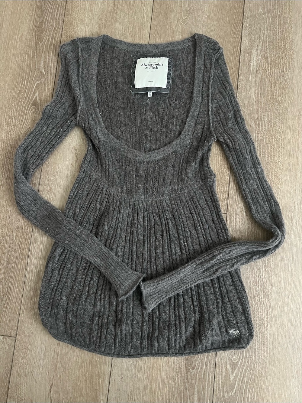 Rare Y2K Abercrombie Knit Long Sleeve Rabbit Hair Babydoll Bella Swan Sweater L